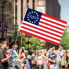 Canvas header with reinforced stitching on Snungee flag for durability