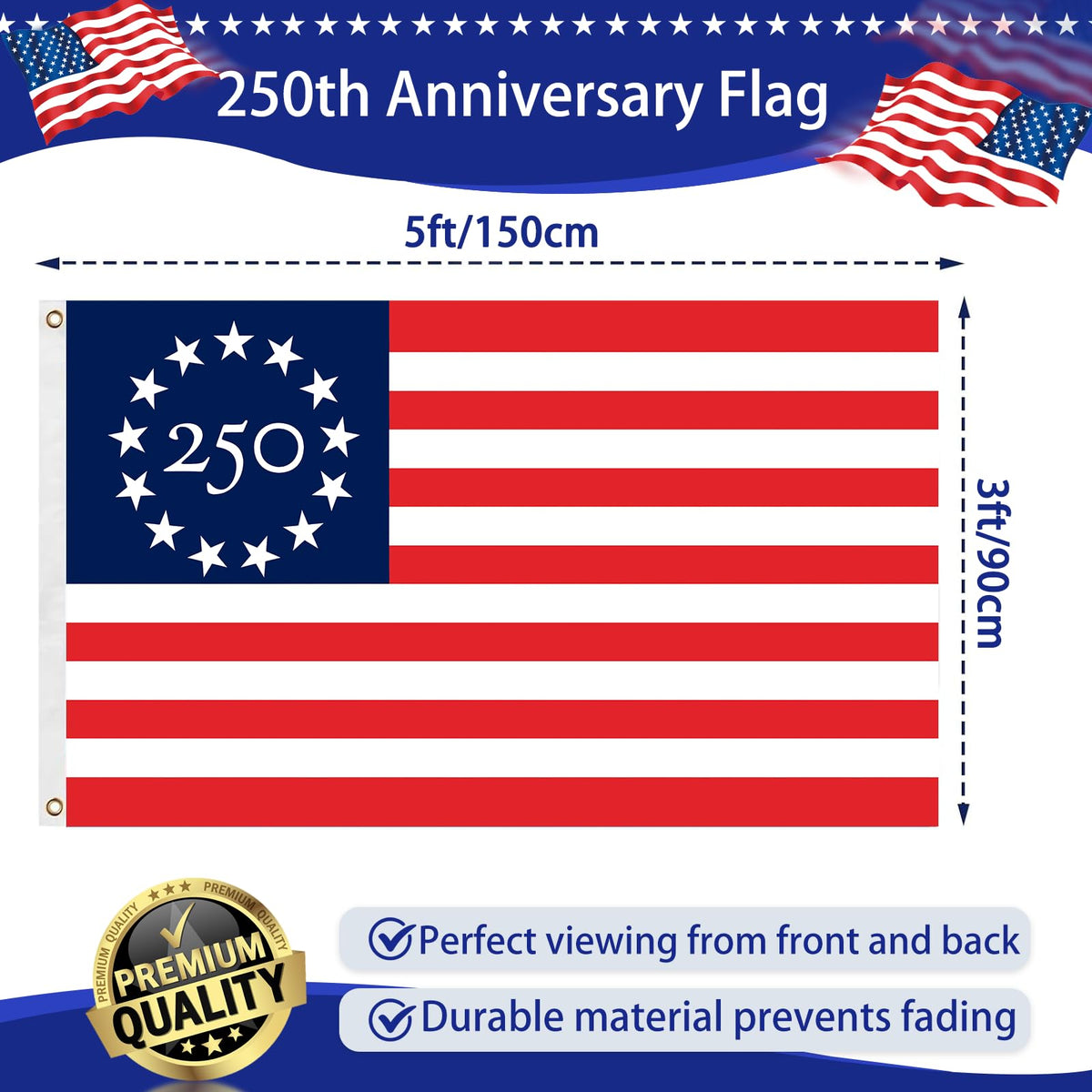 Durable 100% spun polyester fabric preserves color in sun and rain