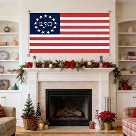 Porch or garden display using Snungee flag for outdoor patriotism