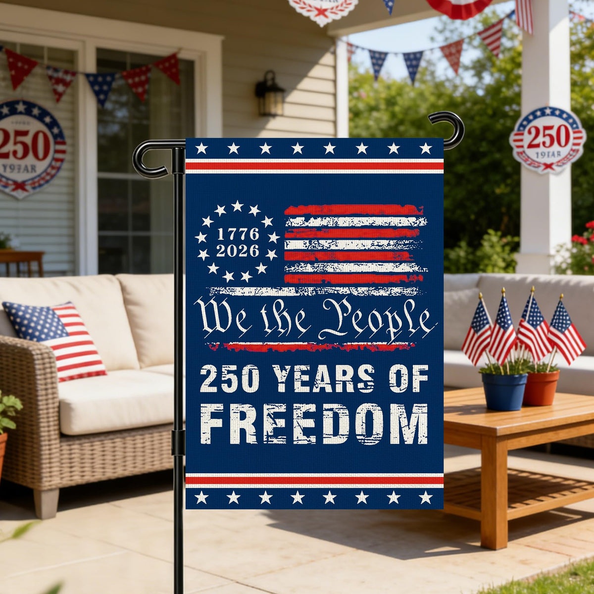Snungee garden flag pole attachment for stable outdoor mounting