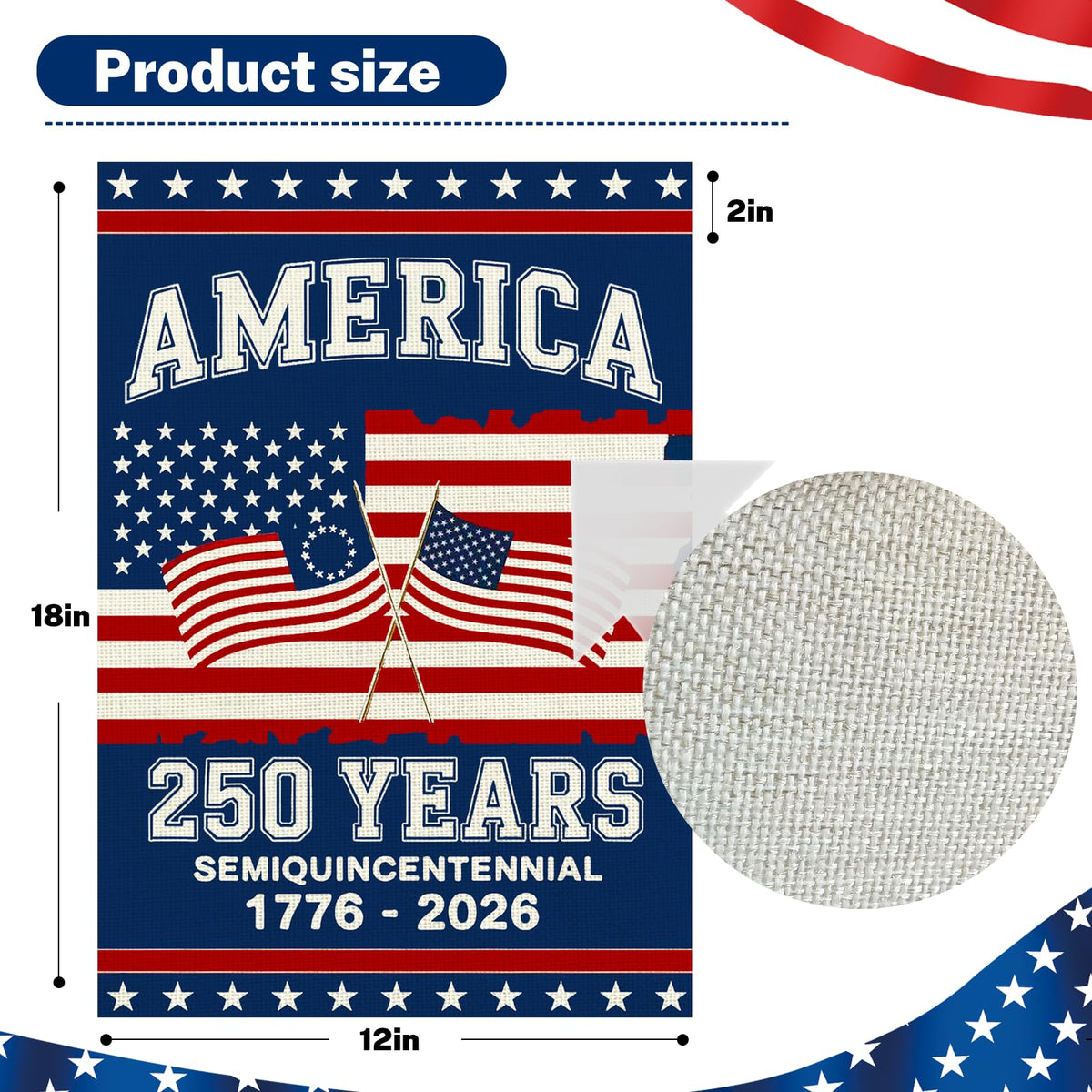 Snungee linen-texture flag with reinforced stitching for durable outdoor display.