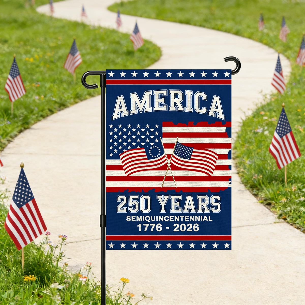 Snungee outdoor flag waving in sunlight, curb appeal for entryways.