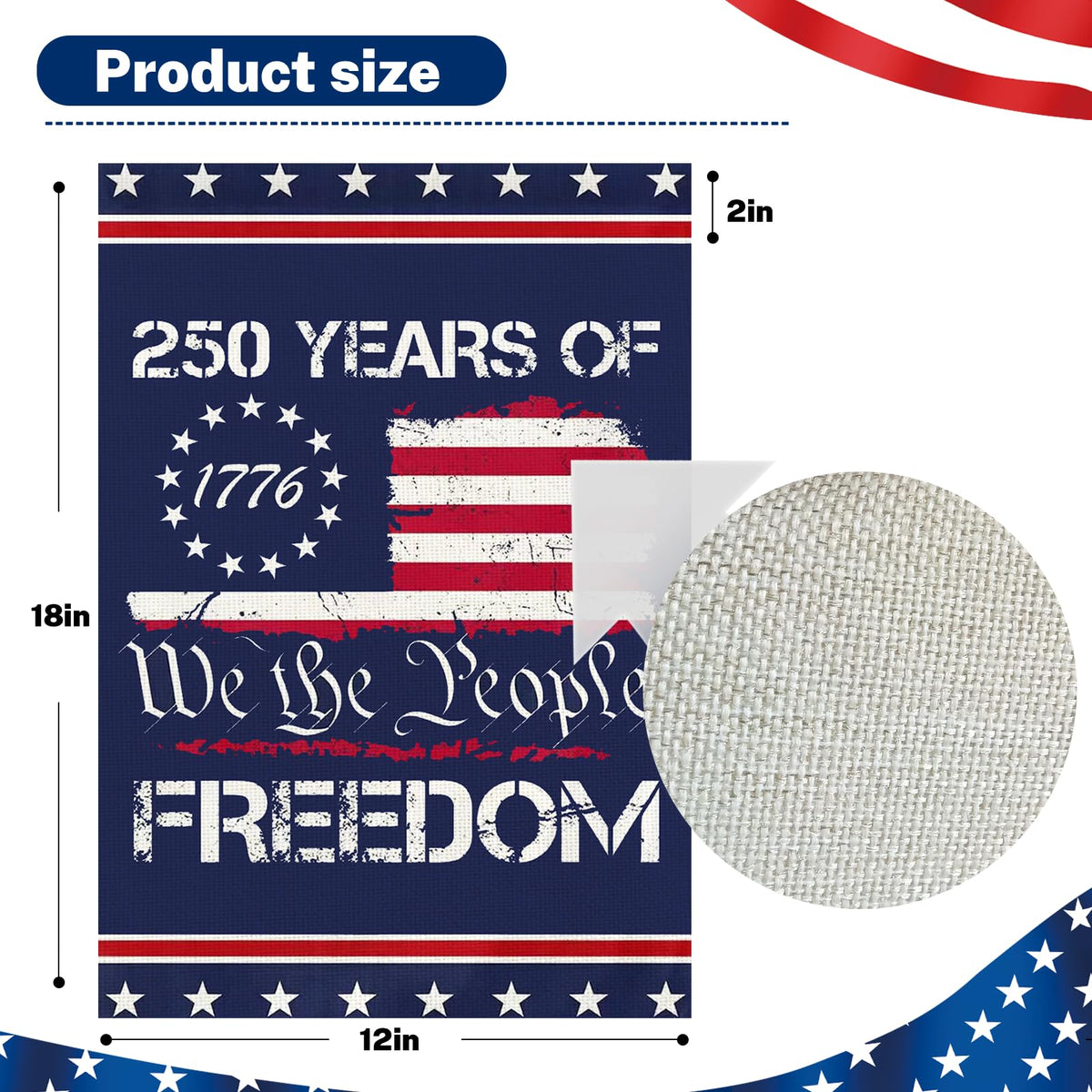 Snungee patriotic yard decor flag ideal for 4th of July celebrations.