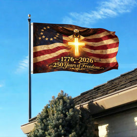 Snungee porch or garden display flag for 250th anniversary celebrations.