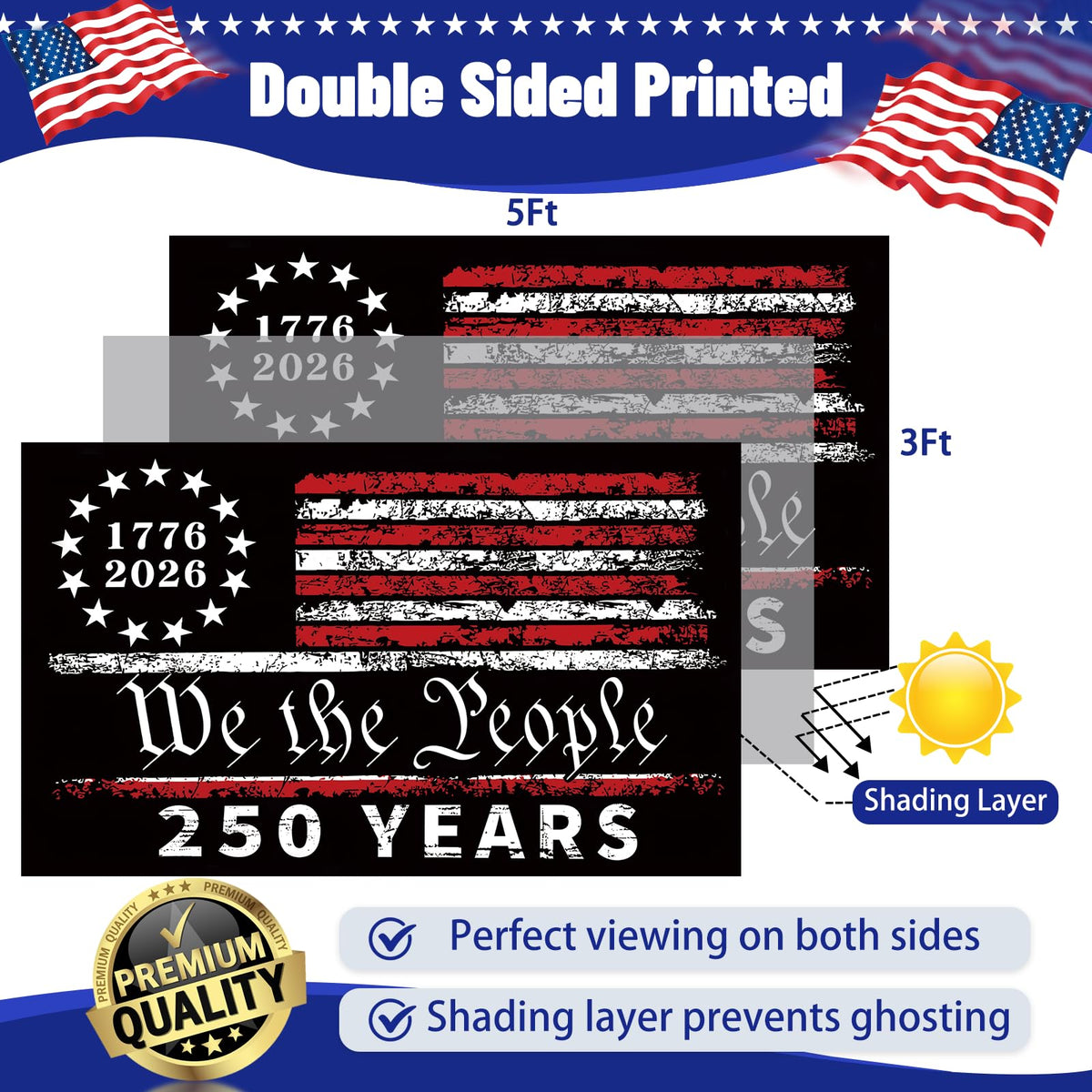 Snungee USA flag 3x5 with stars and stripes, ideal for patriotic home decor.