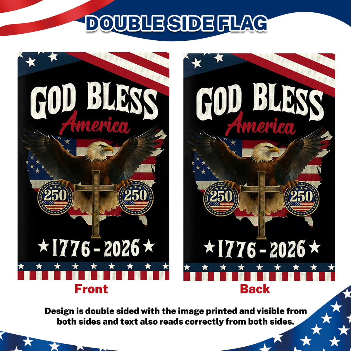 Snungee USA garden flag features an eagle for patriotic outdoor decor