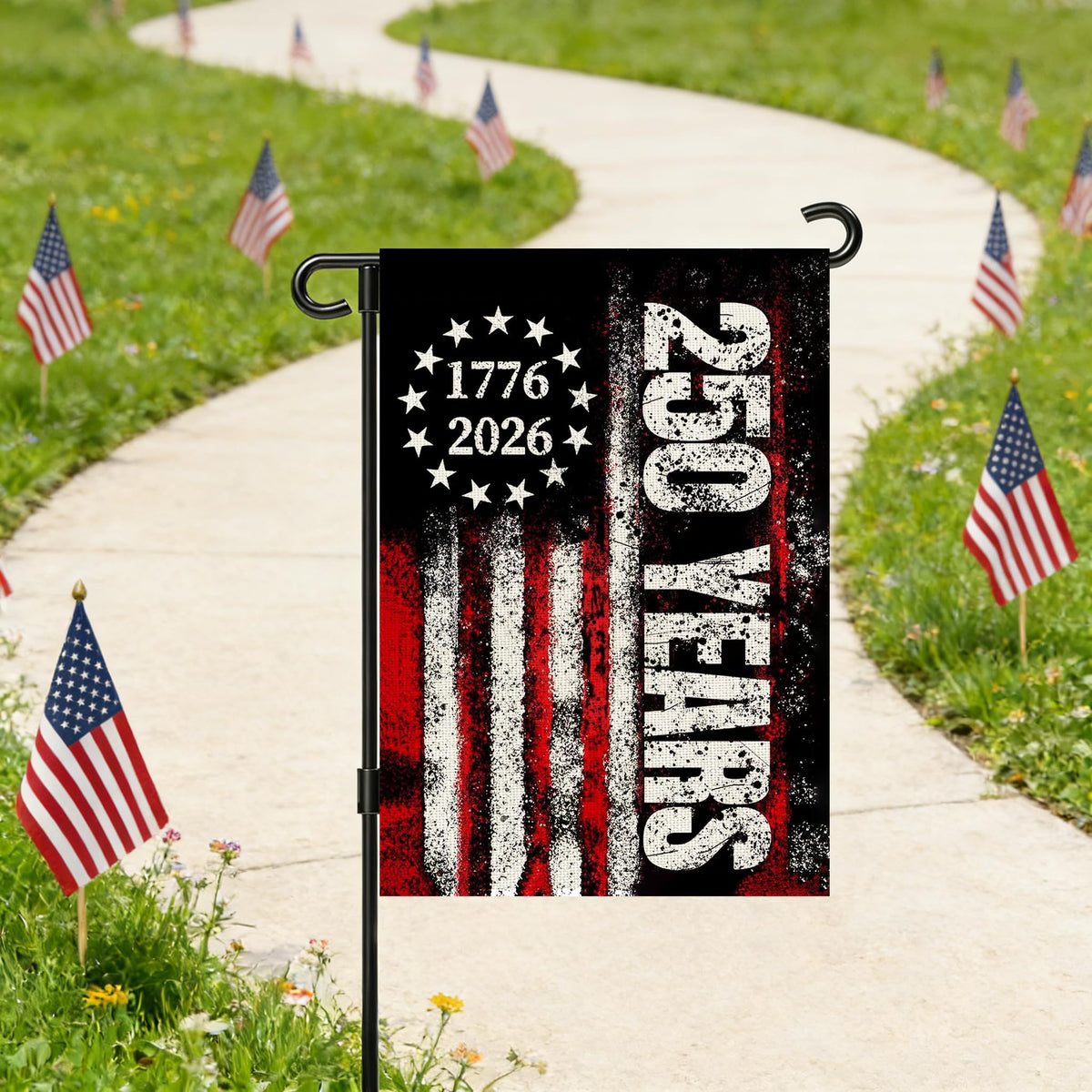 Snungee yard flag for porch or garden display at home.