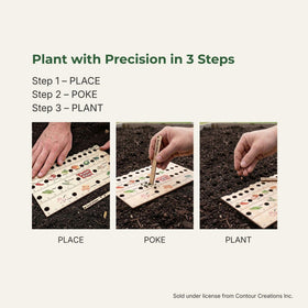 Snurfado Plant Ruler marks intervals for neat seed placement