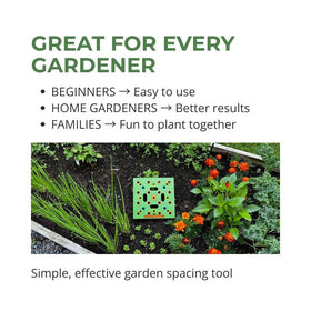 Garden bed ready for planting using the compact, durable spacer.