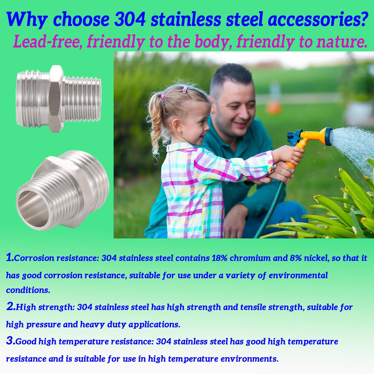 SNUTUYA two-pack garden hose adapters for versatile fittings