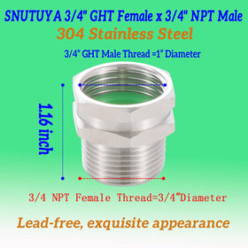 SNUTUYA 3/4 GHT female to 3/4 NPT male connector enabling flexible swaps