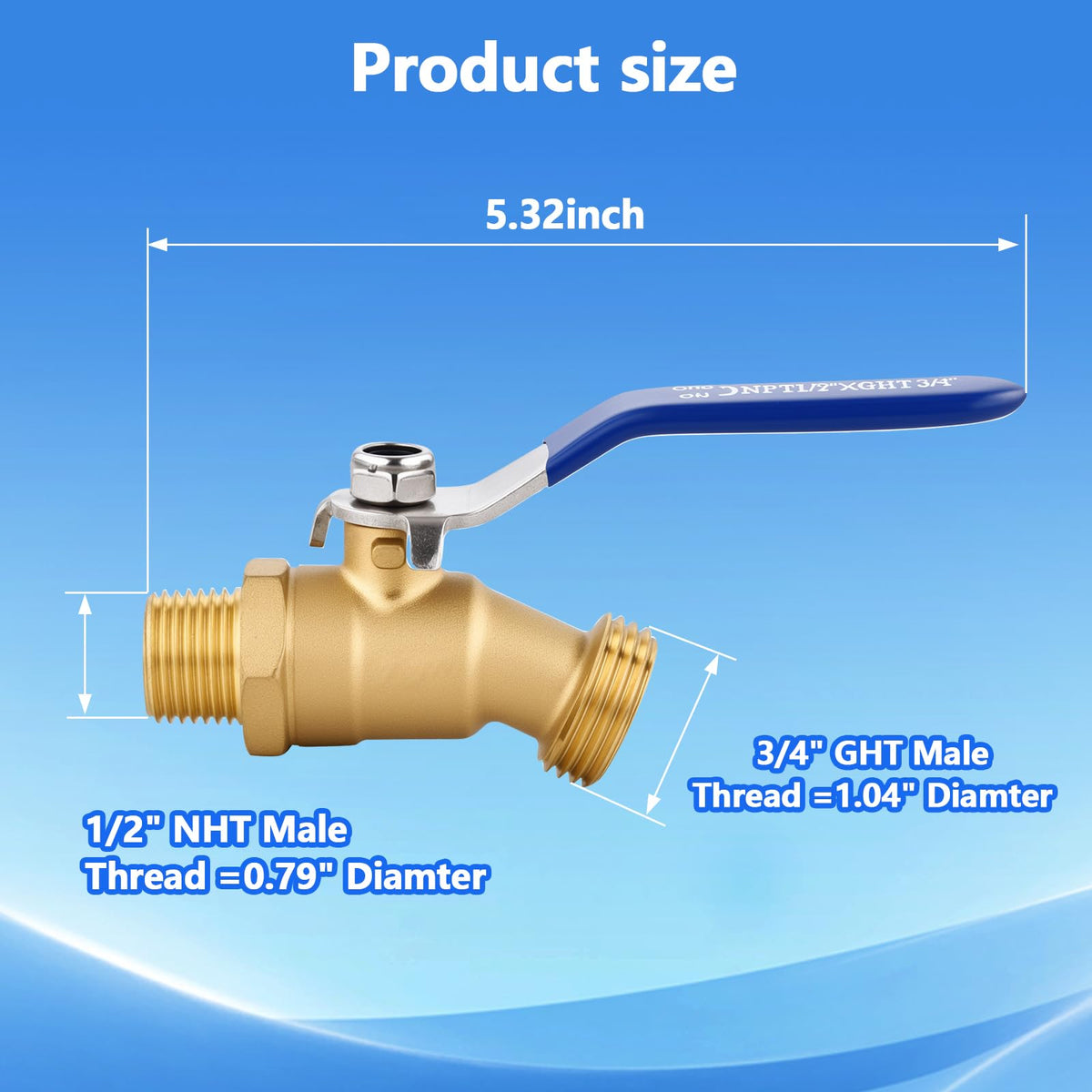 SNUTUYA 3-4 GHT outlet ready for standard hoses in outdoor setup.