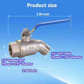 SNUTUYA hose bib valve and handle for easy flow control