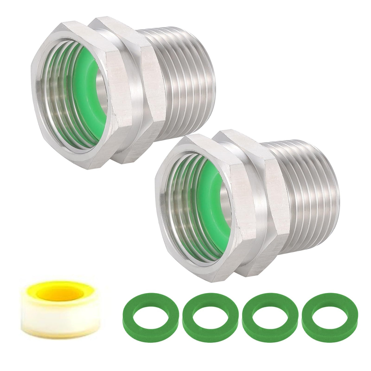 SNUTUYA 304 stainless steel garden hose adapter for durable, leak-free connections