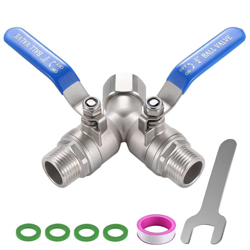 SNUTUYA 304 stainless steel garden hose splitter with full-flow design for maximum water delivery