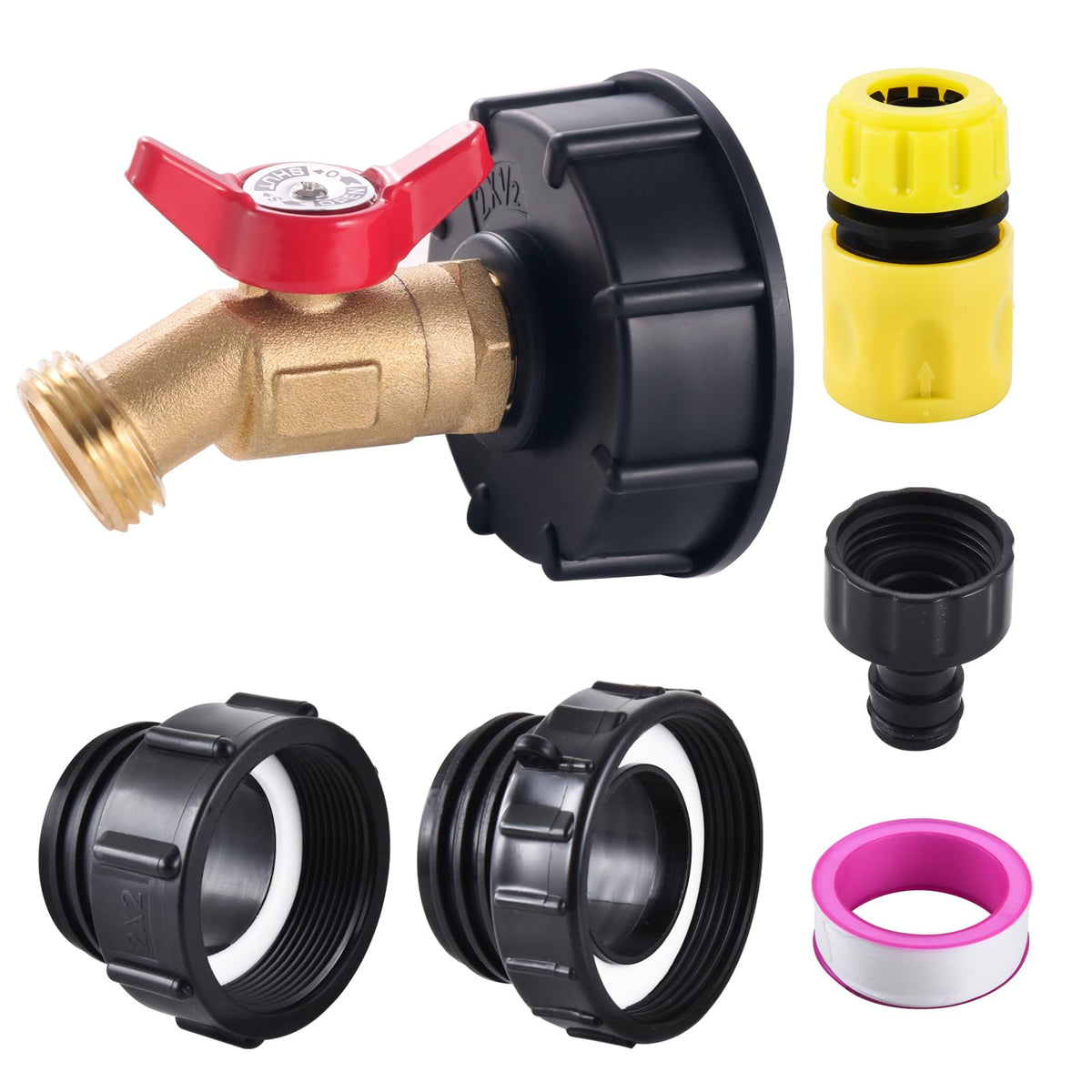 SNUTUYA brass 3-size IBC tote adapter for versatile tank connections.