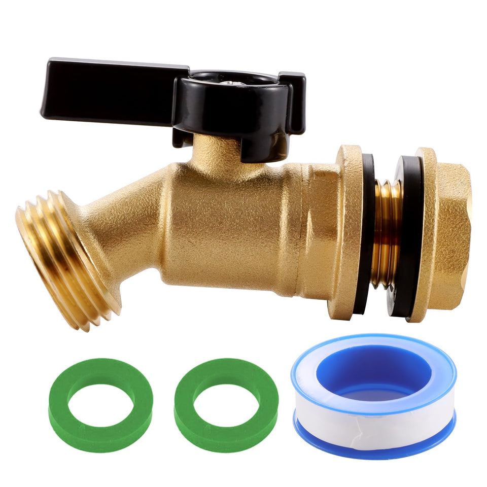 SNUTUYA brass rain-barrel-spigot ready for outdoor watering and long-term use