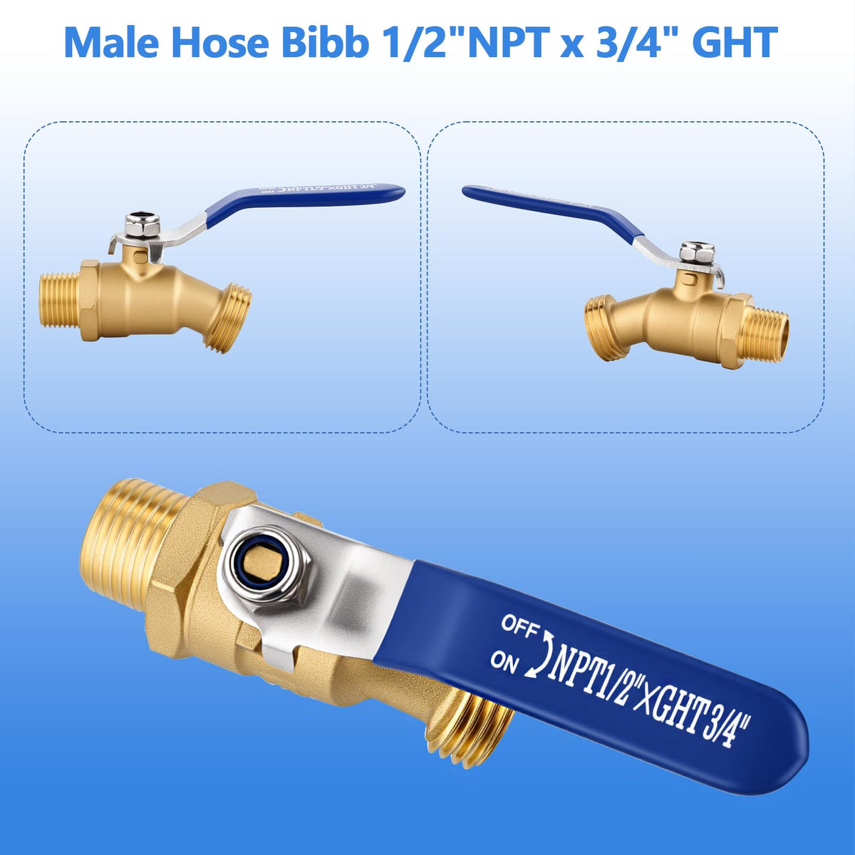 SNUTUYA heavy-duty outdoor faucet for garden, patio, boiler drains.