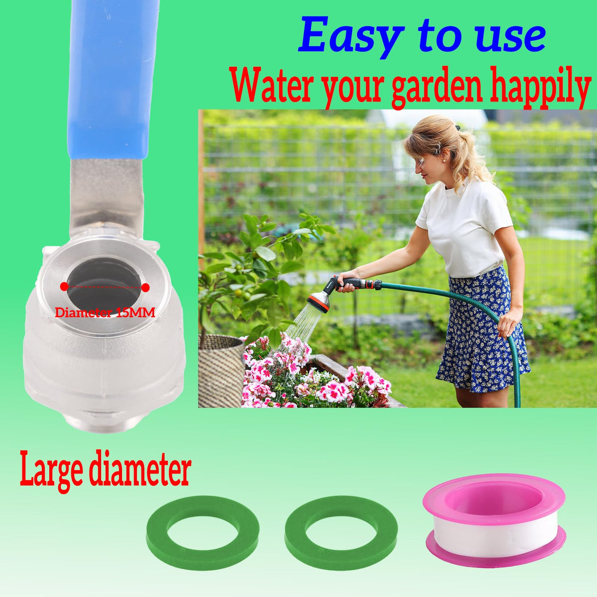 SNUTUYA hose bib with oversized handle for easy water control