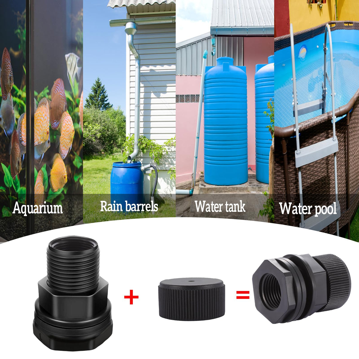 SNUTUYA PVC bulkhead water tank connection for durable, rust-free use.