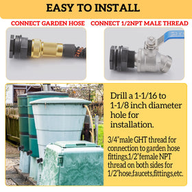 SNUTUYA rain barrel assembly view highlighting easy installation and stable flow.
