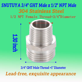 SNUTUYA stainless steel adapter body close-up for durable use