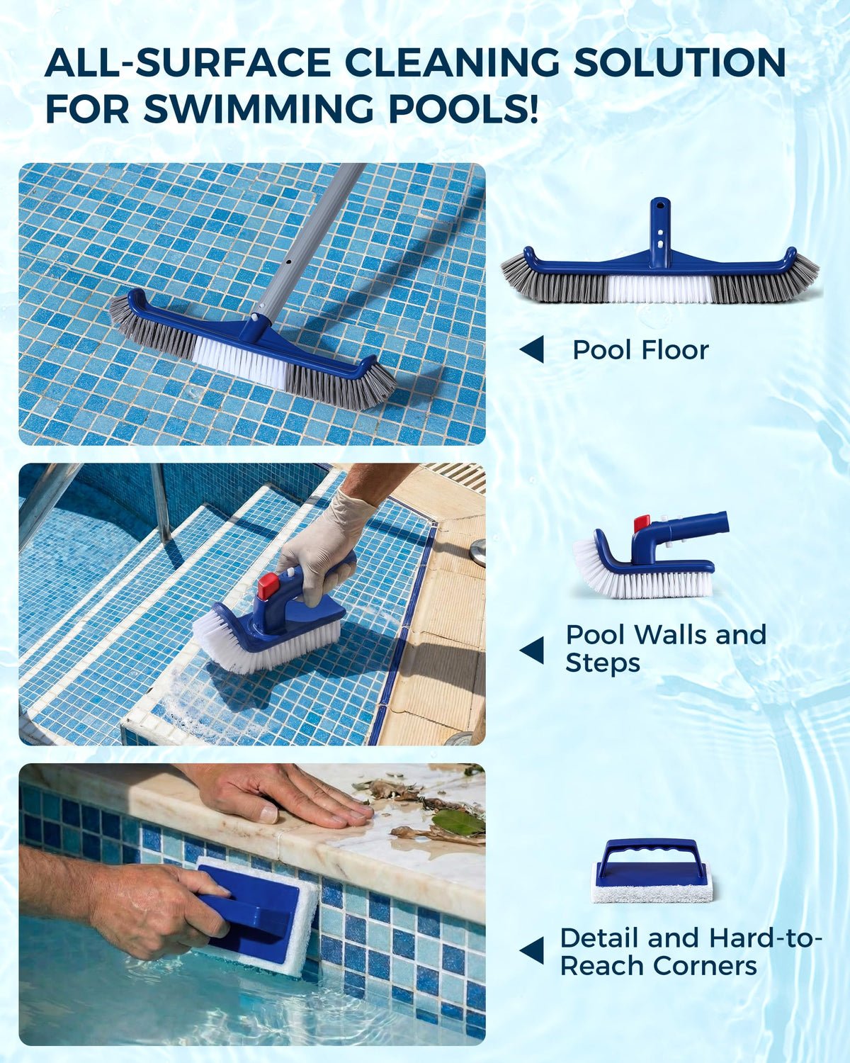 Snuvid 3-in-1 sponge head for heavy-detail scrubbing.