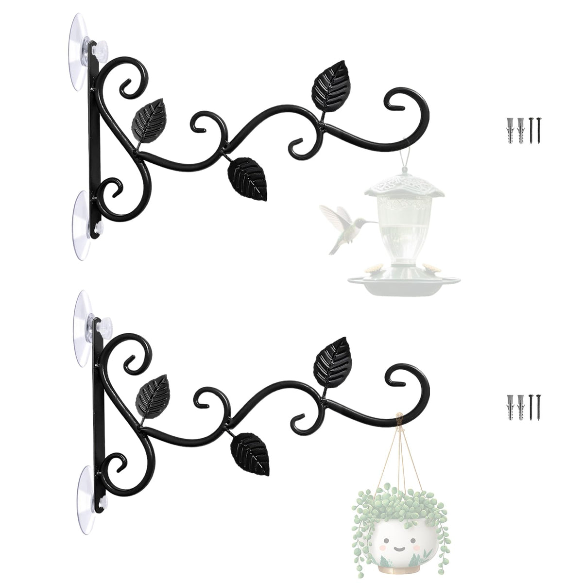 SNYVVEX Vine Style window suction hook on glass for bird feeders