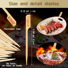 Soaoo bamboo temperature pick medium marker ideal for grilled steaks