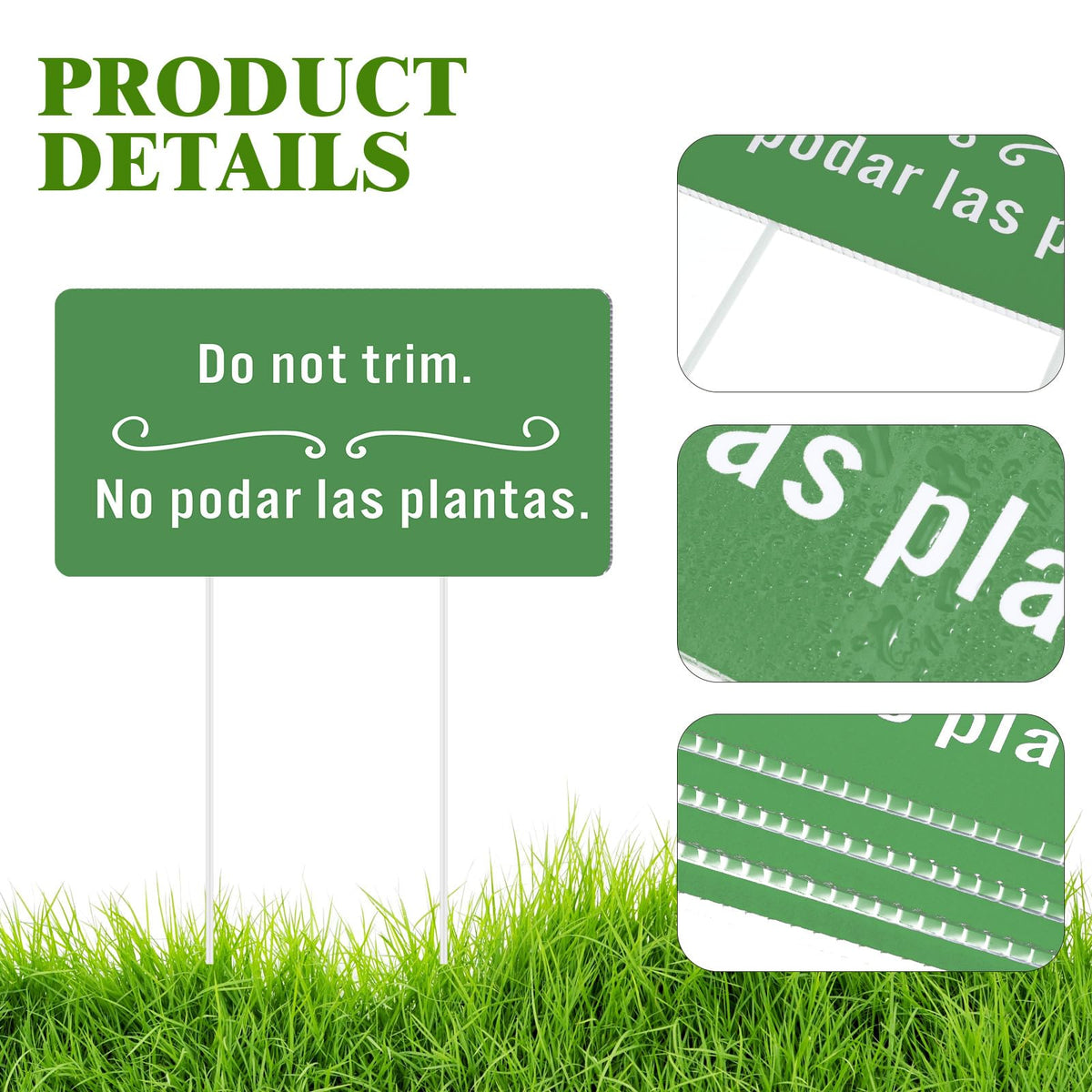 Soaoo bilingual yard sign 9.2x4.9 inches, clear outdoor visibility