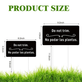 Soaoo do-not-trim yard sign 9.2x4.9 inches with stakes, larger labeling option.