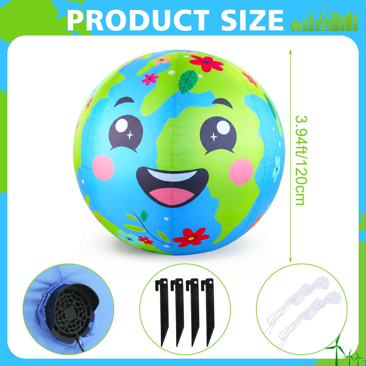 Soaoo inflatable with LED lights for nighttime visibility