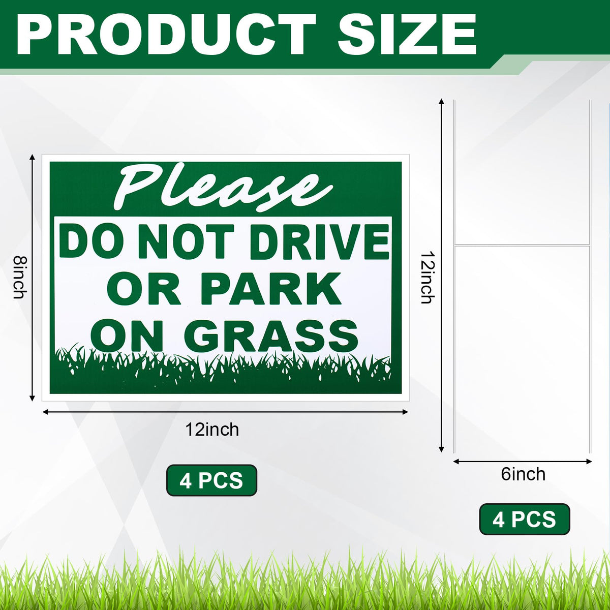 Soaoo double-sided sign with stake visible from street, deters parking.