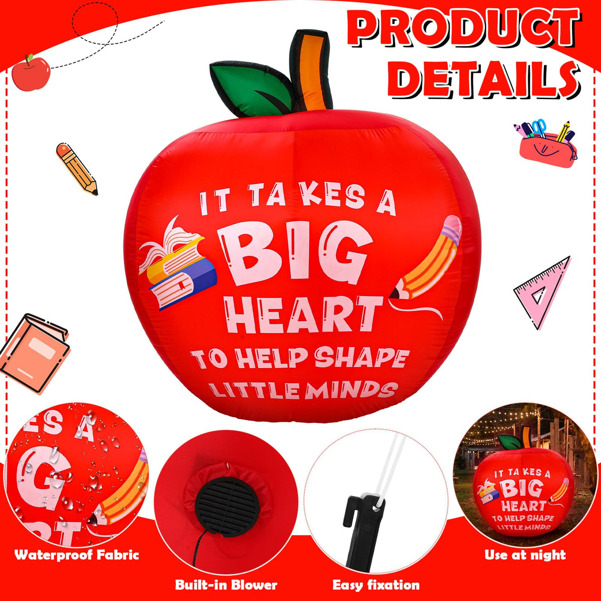 Soaoo inflatable with durable polyester fabric for outdoor displays.