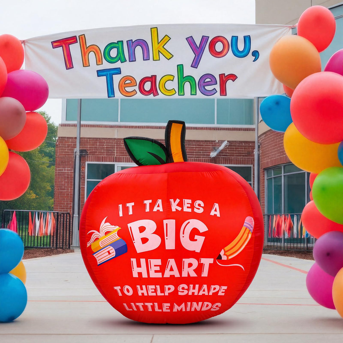 Soaoo colorful teacher appreciation inflatable enhances curb appeal.