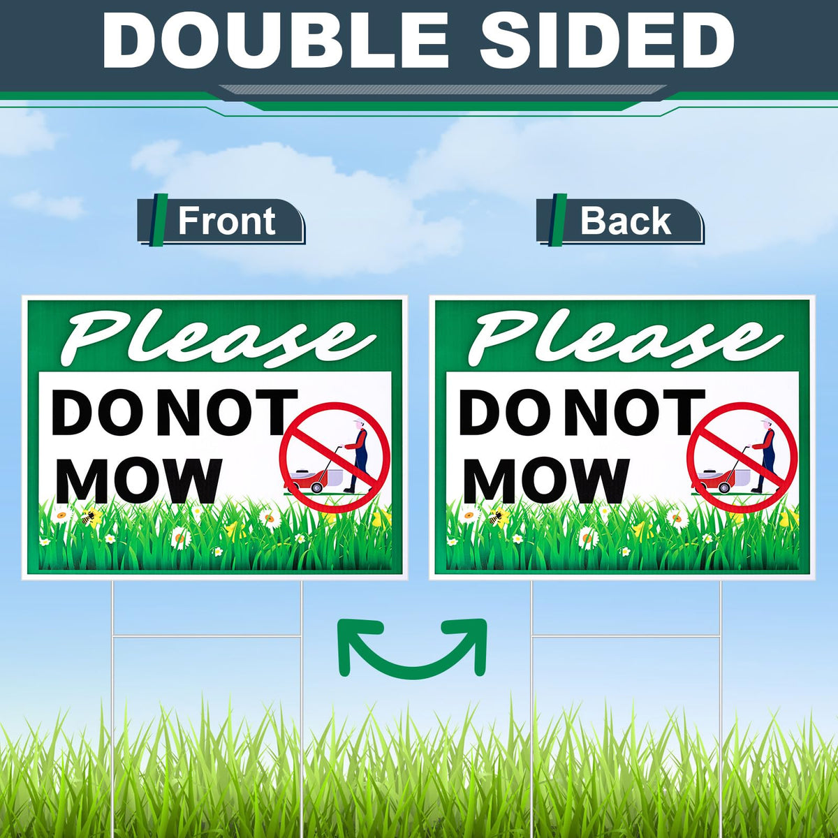 Soaoo easily installs by inserting the stake into the sign and pressing into ground