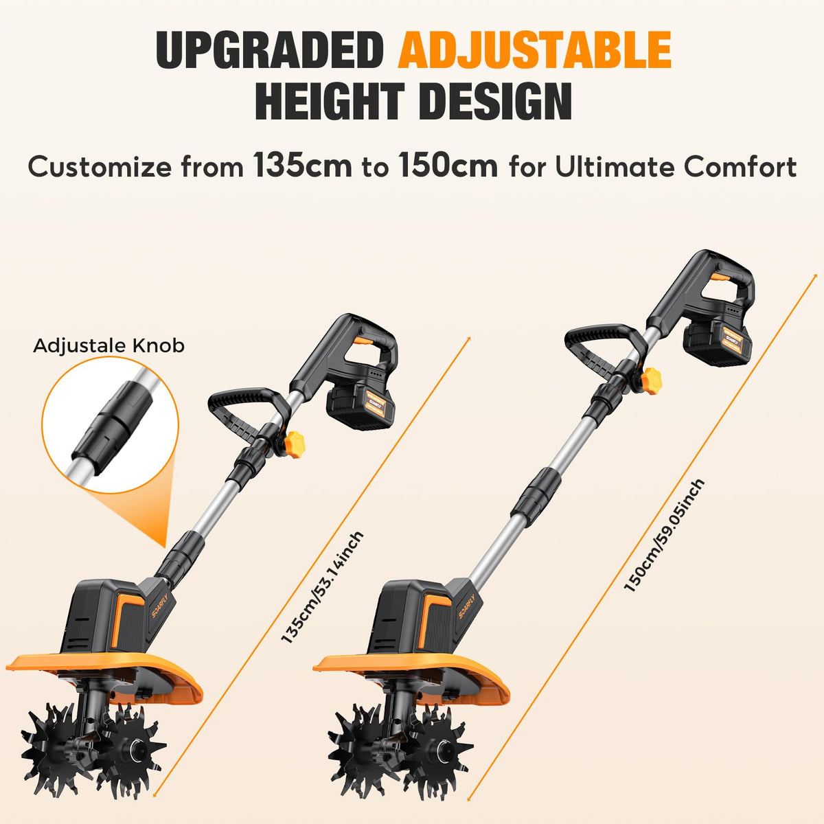 SOARFLY 360rpm pure copper motor delivers strong soil breaking action