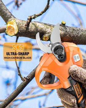 SOARFLY LCD display visible on pruner for battery and progress
