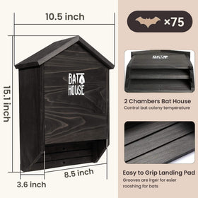 Sobalai bat house interior alcove supports easy roosting for visiting bats.