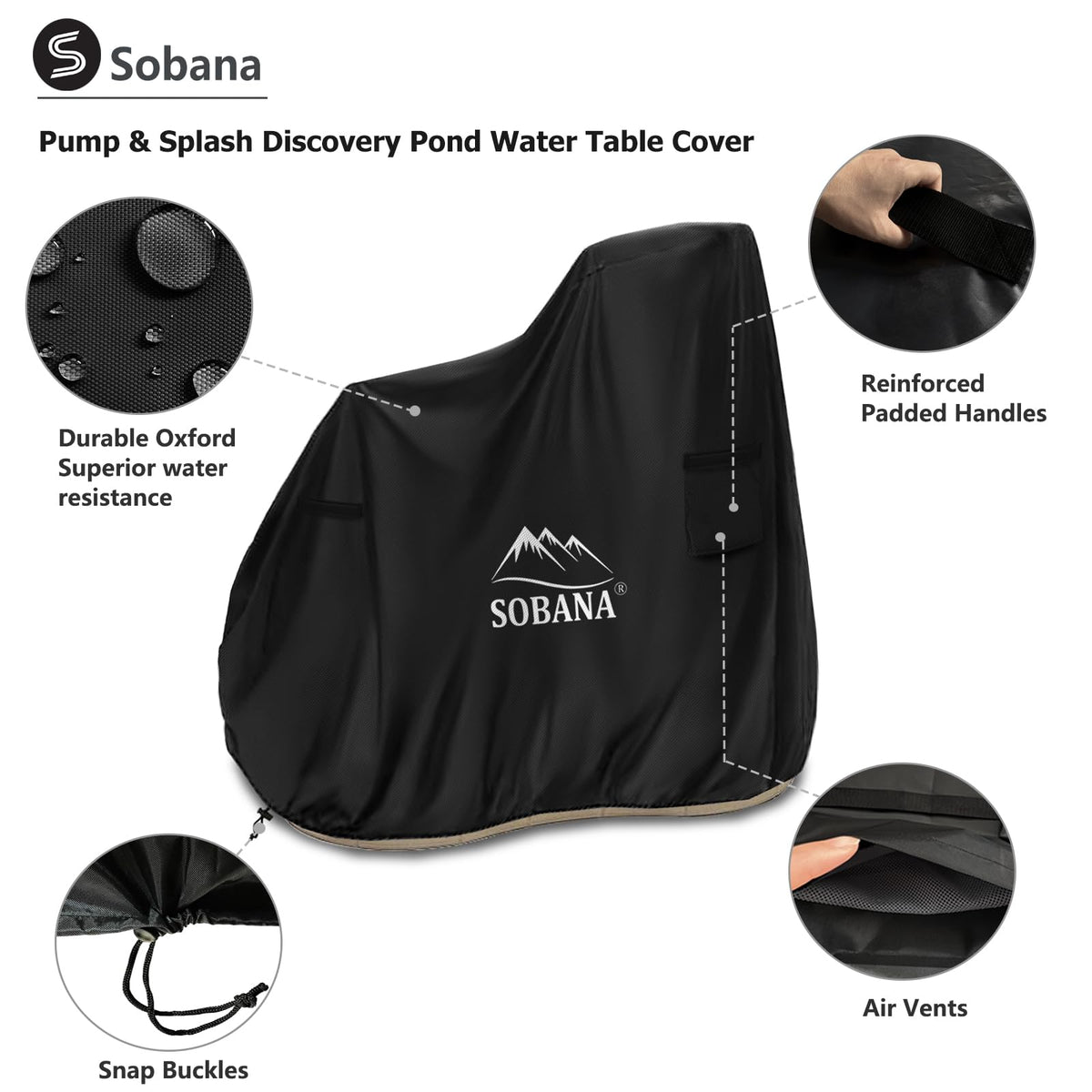 Sobana Kids Water Table Cover installed on table in sunlight.