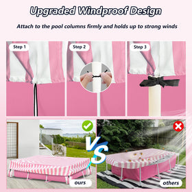 Sobana cover designed to fit a 7 ft by 5 ft by 24 in rectangular pool.