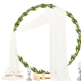 Socomi ivory white outdoor curtain drape adds soft light to events.