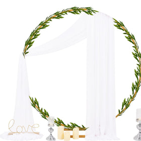 Socomi white sheer arch drape flows softly over the arch for romance.