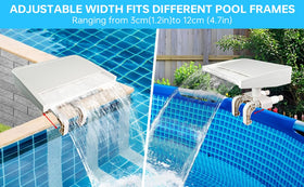 Sodeno Above Ground Pool Fountain fits round and rectangular metal frame pools.