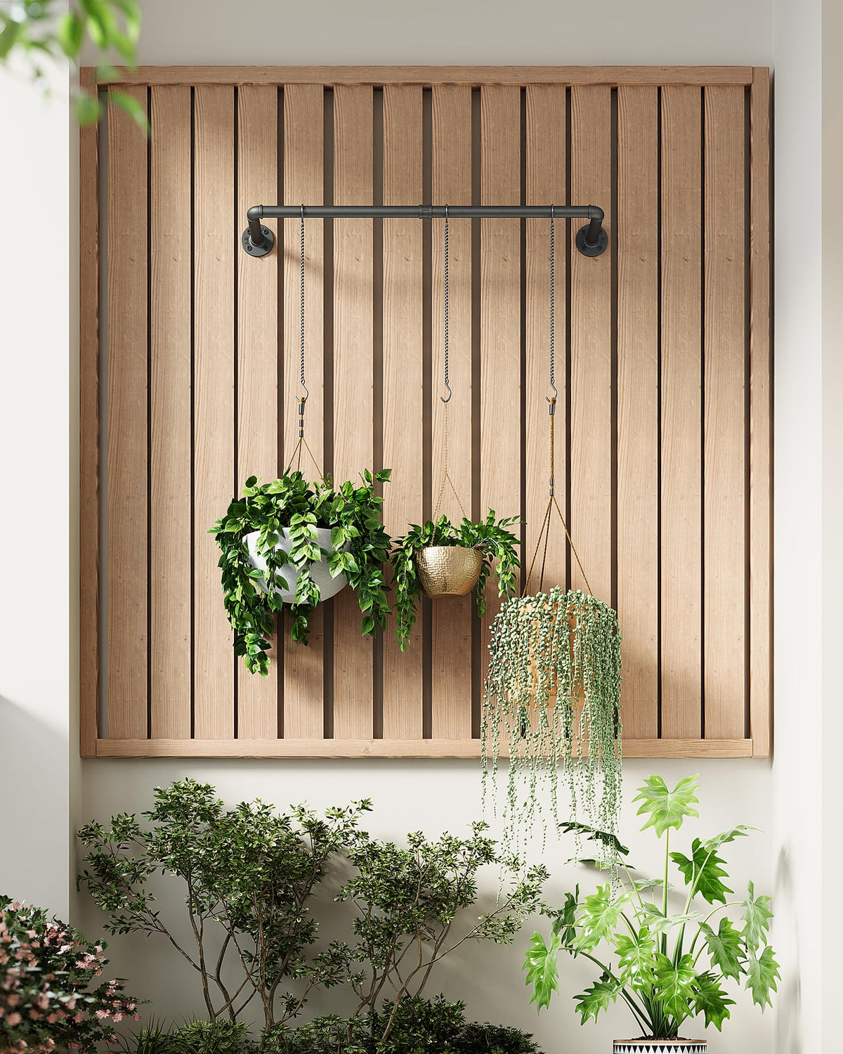 SOFITORG metal hanging bar in black anti-rust matte finish
