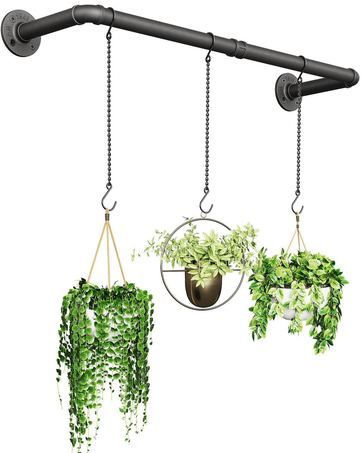 SOFITORG plant hanging rod with three chains for space-saving indoor greenery