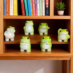 SOFREELIU scratching-self frog, playful ornament for desks or shelves.