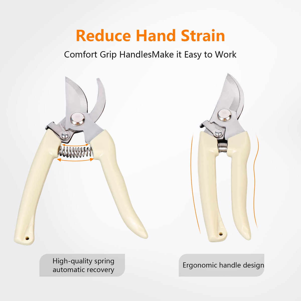 SoftSense ergonomic handle with low-friction coating reduces hand fatigue