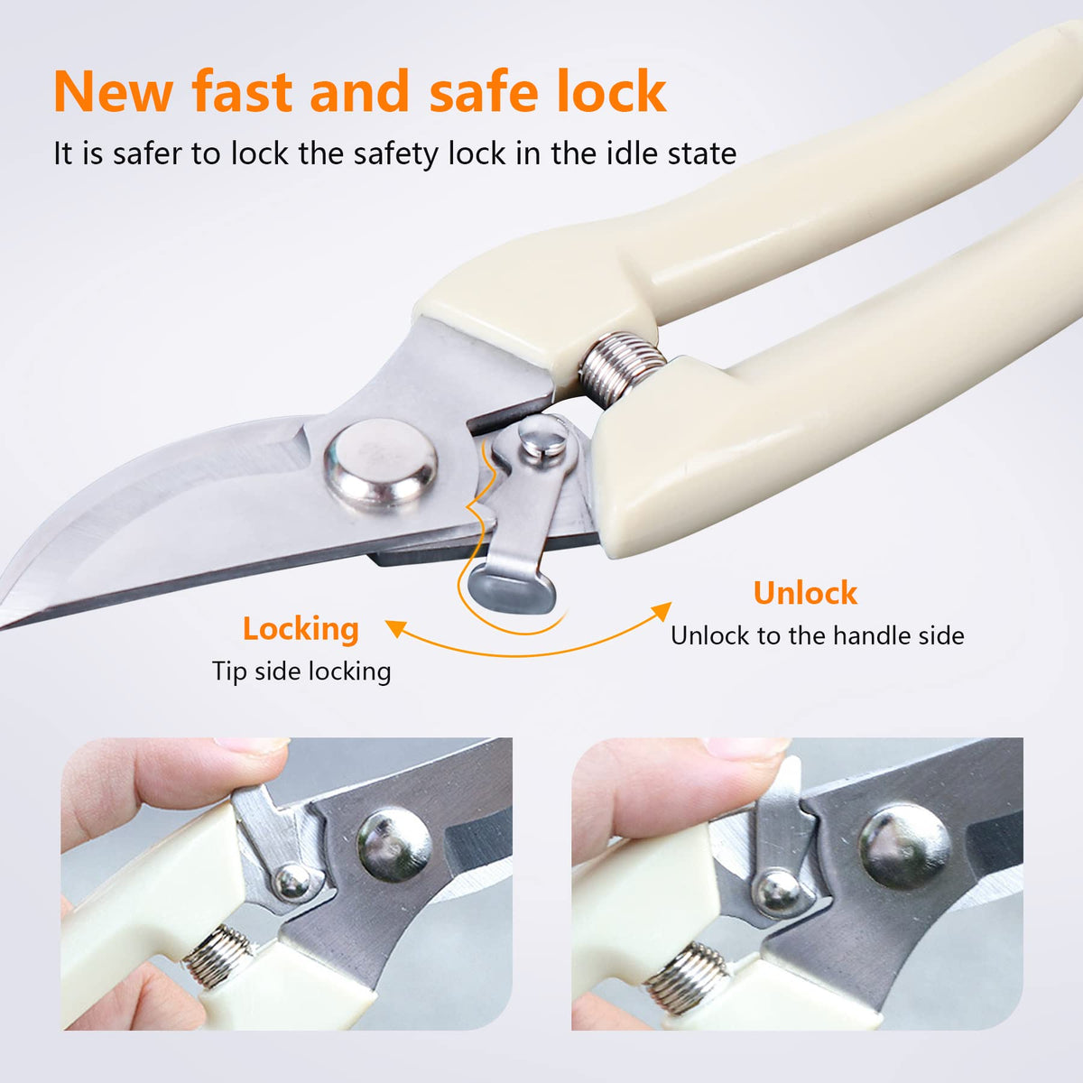 SoftSense bypass blade enables precise cuts on stems up to 1 inch