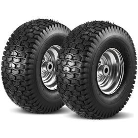 Soiiw 15x6-6 front tire and wheel set offering stable mowing on uneven turf.
